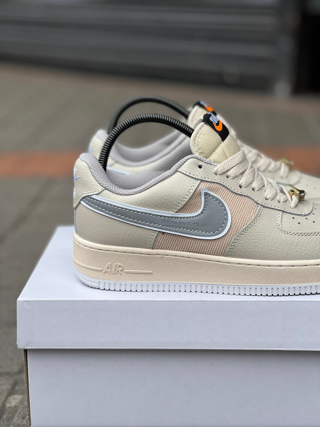 Nike Air Force 1 Low x Undefeated custom beige sneakers