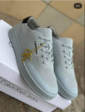 Light grey Calvin Klein knit low-top sneakers