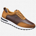 Brown-tipped leather casual sneakers