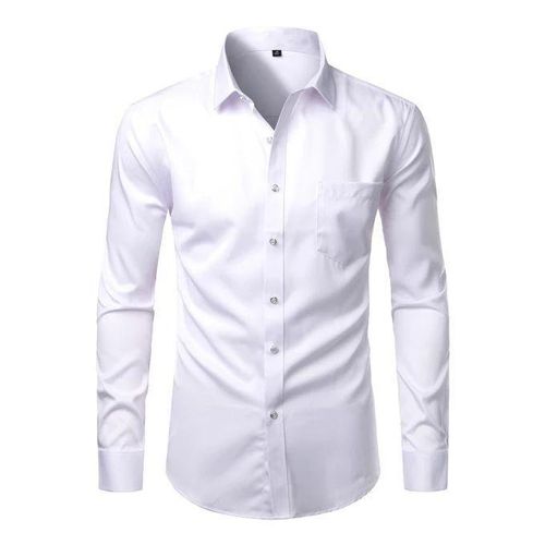 Pack Of 4 Men's Formal Long Sleeve Cotton Shirts - Black, White, Blue, Maroon
