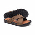 Men's crisscross strap slide sandals