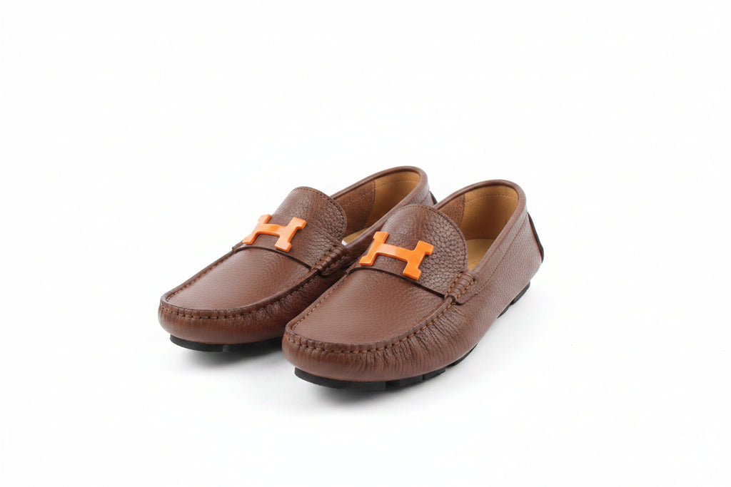Men's pebbled leather driving loafer
