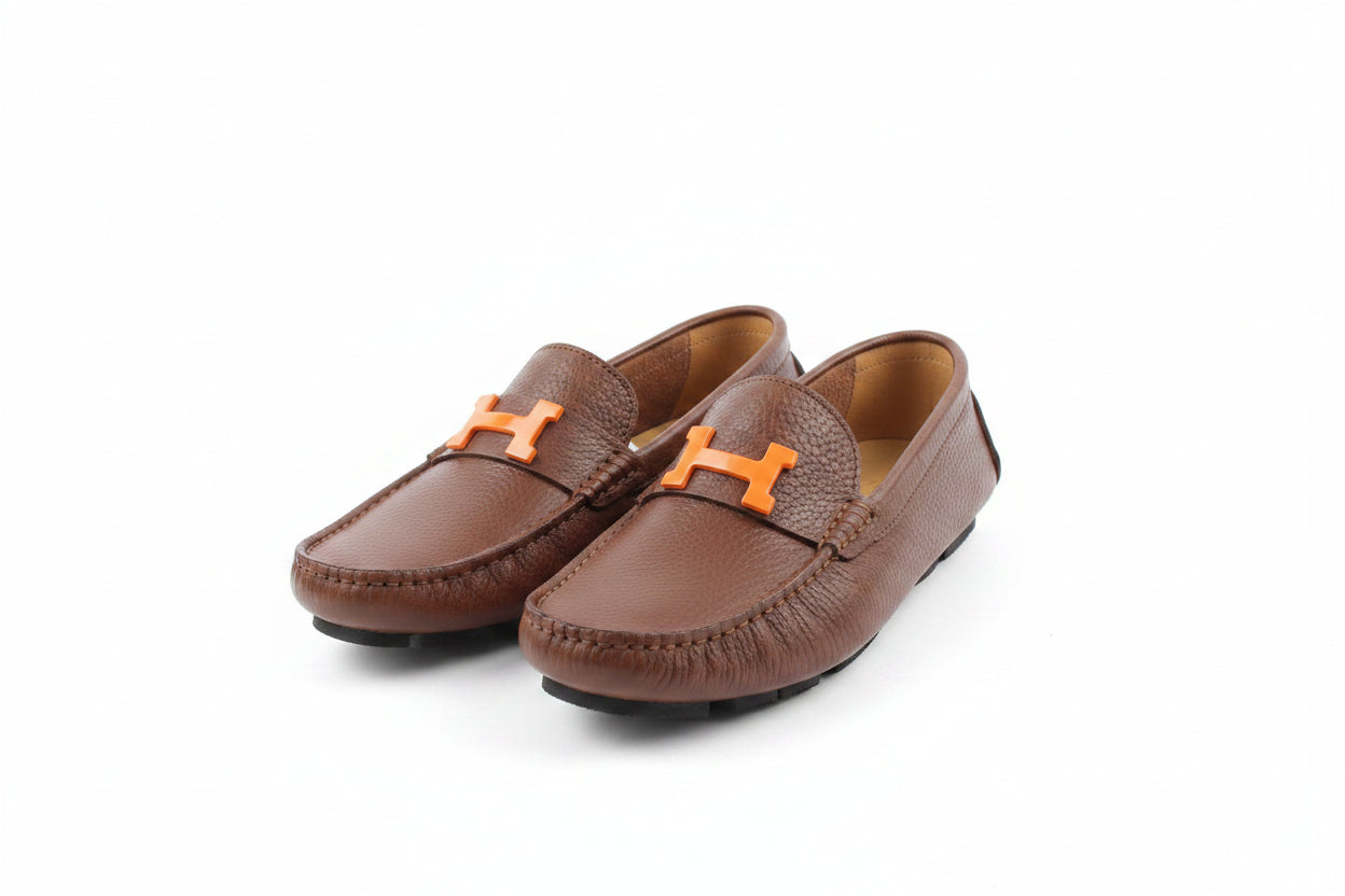 Men's pebbled leather driving loafer