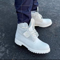 White Timberland 6-inch premium waterproof boots