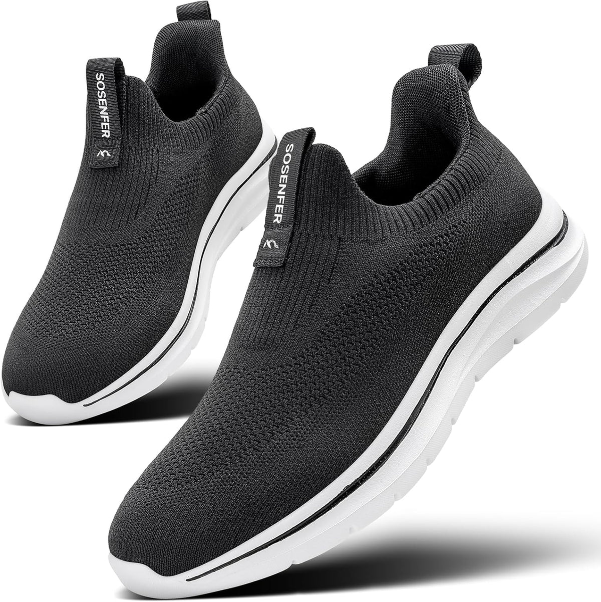 Black Sosenfer slip-on walking shoes