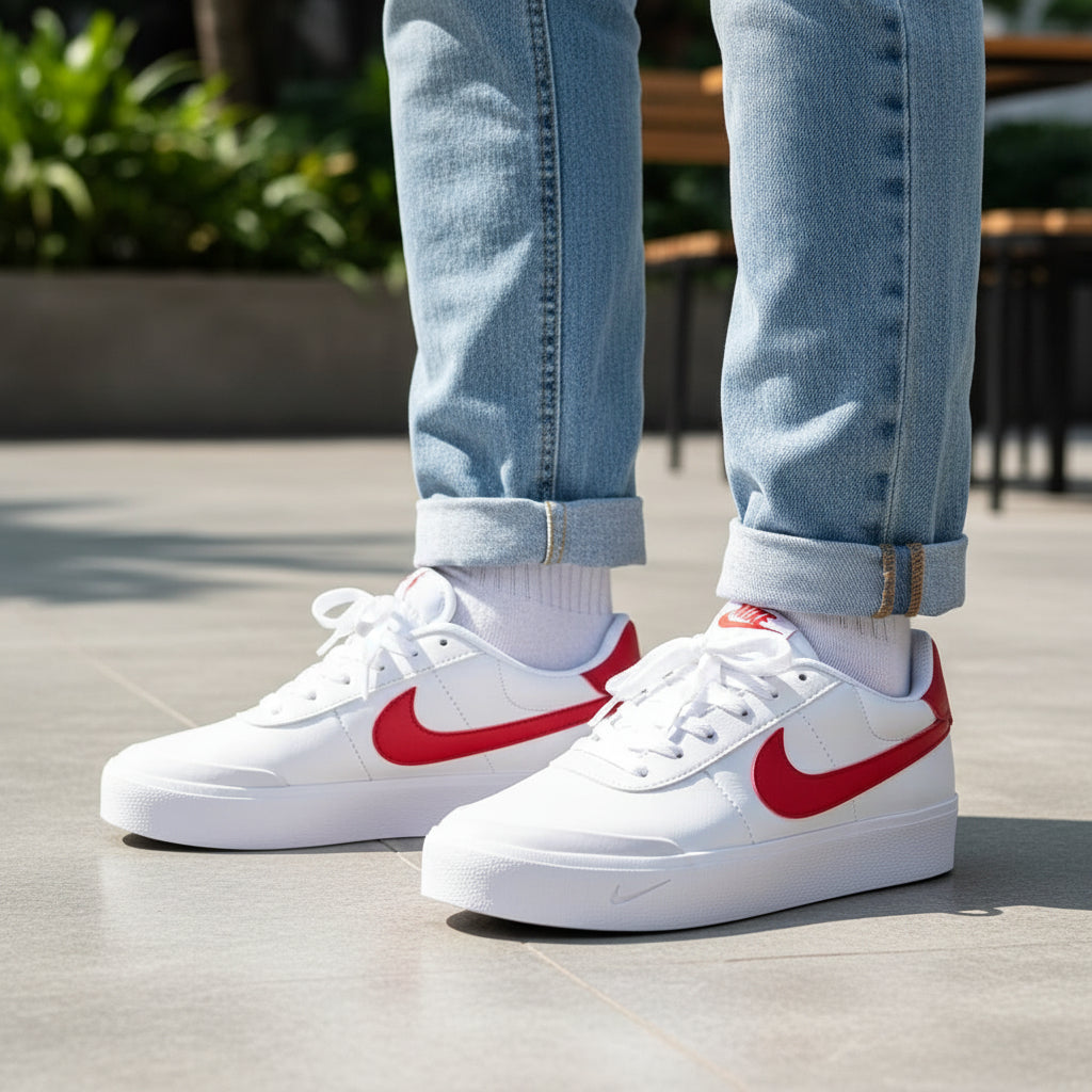 Nike Court Shot in the White and University Red