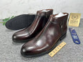 Brown premium leather ankle boots