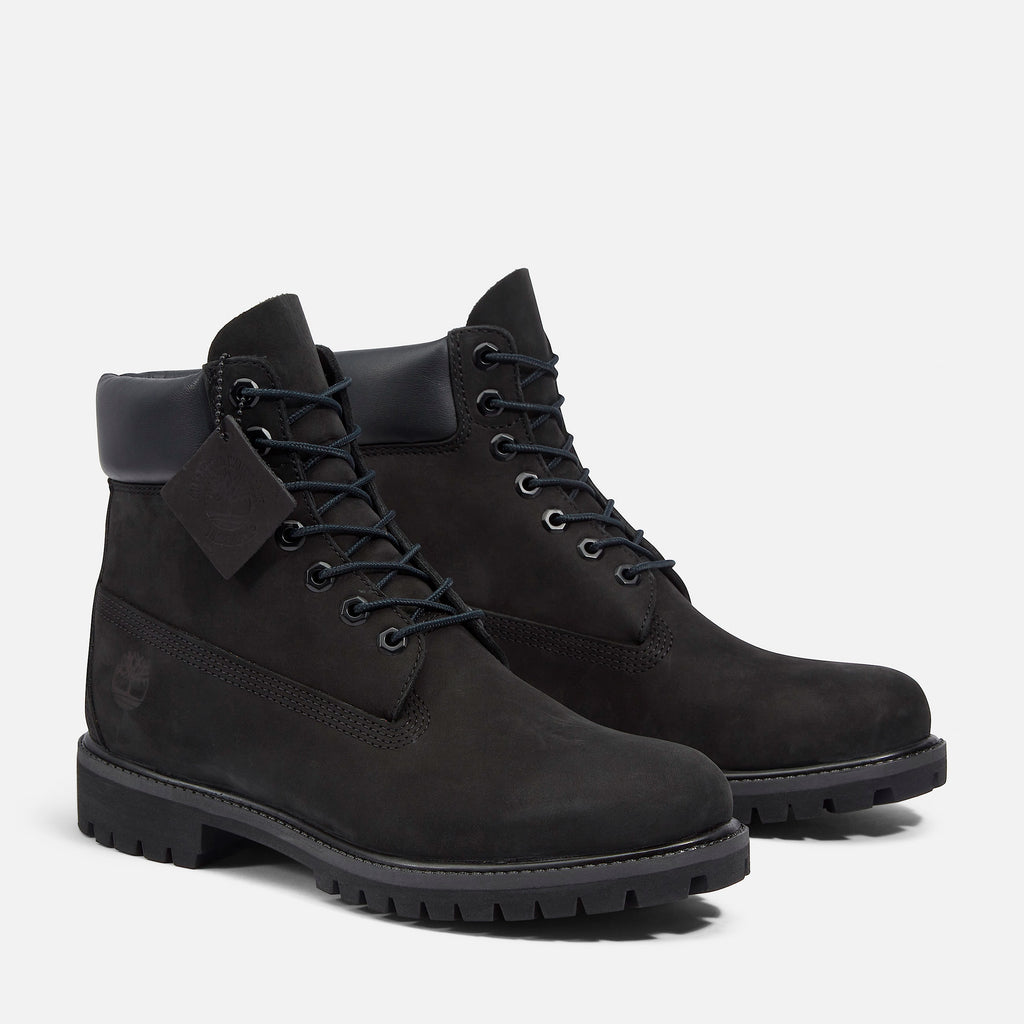 Timberland 6-Inch Premium Waterproof Boots in black.