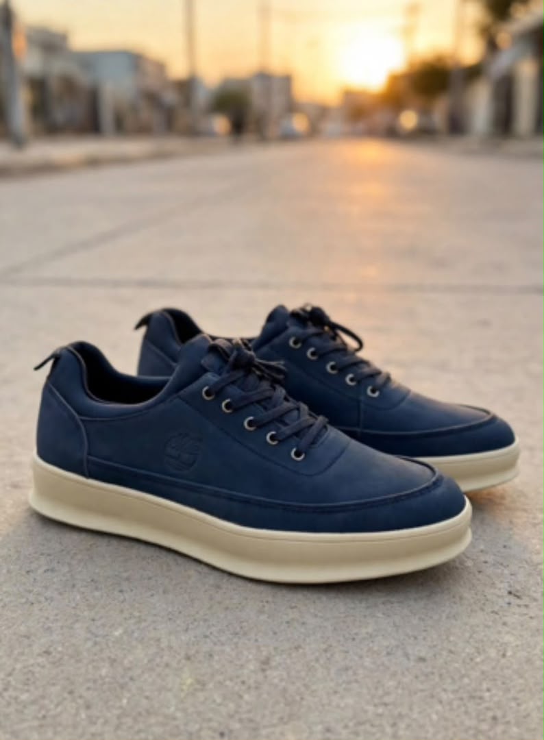 Dark blue casual low-top shoes