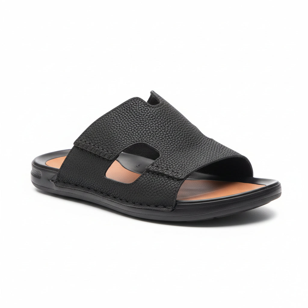 Black ECCO men's slide sandals