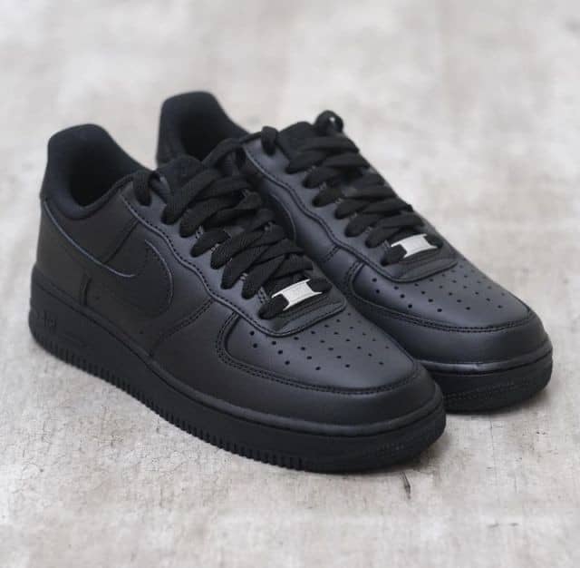All-black Nike Air Force 1 low-top sneaker