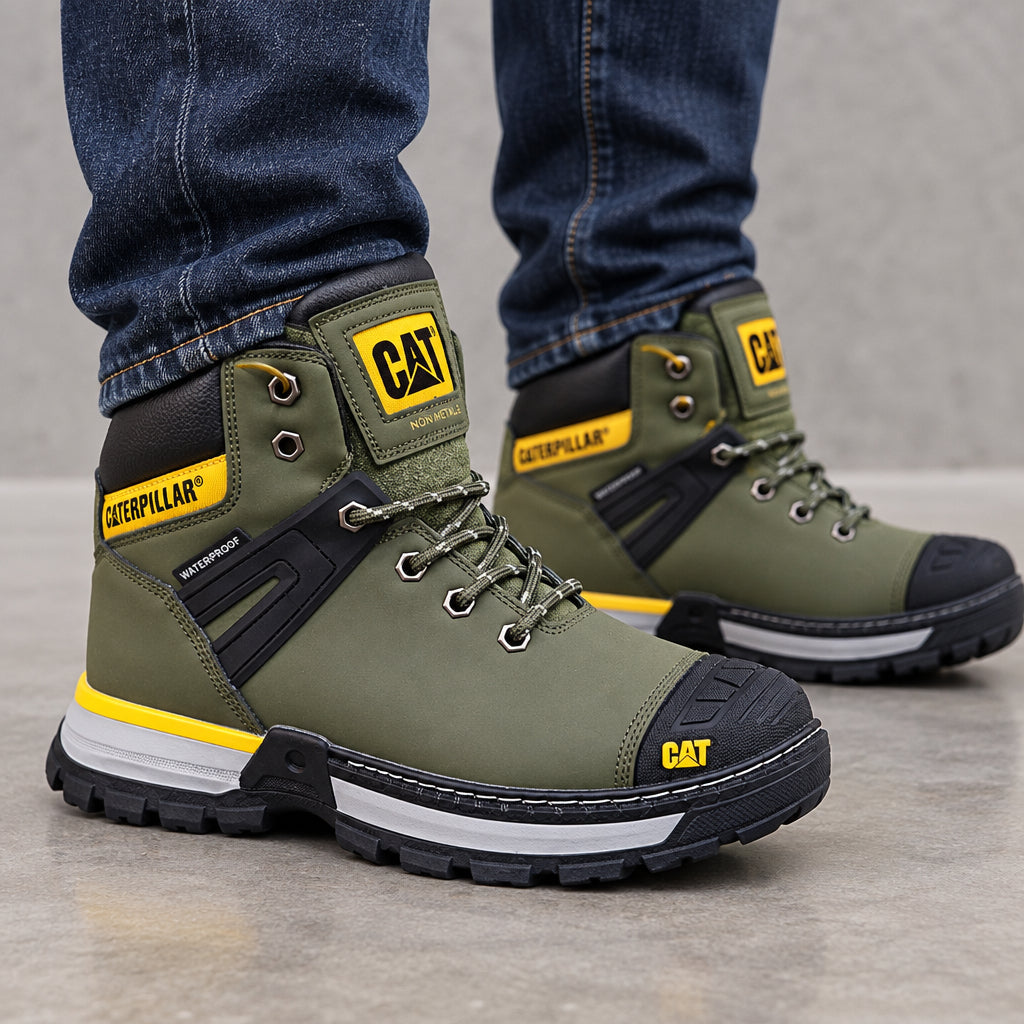 Olive green Caterpillar Excavator Superlite Waterproof Work Boot