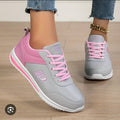 light grey and pink women's trainers