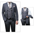Dark grey three-piece suit