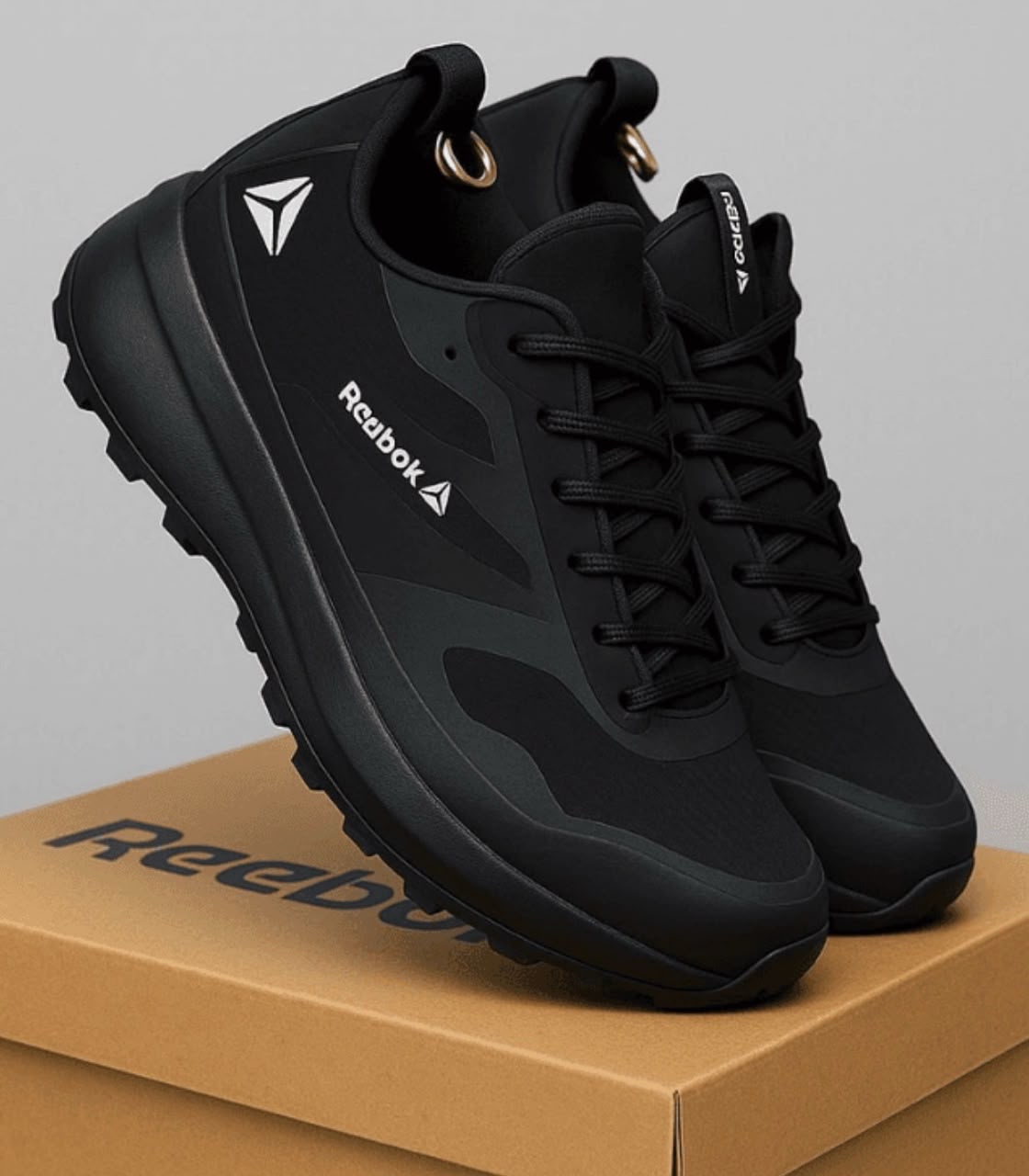 All-black Reebok hiking sneaker
