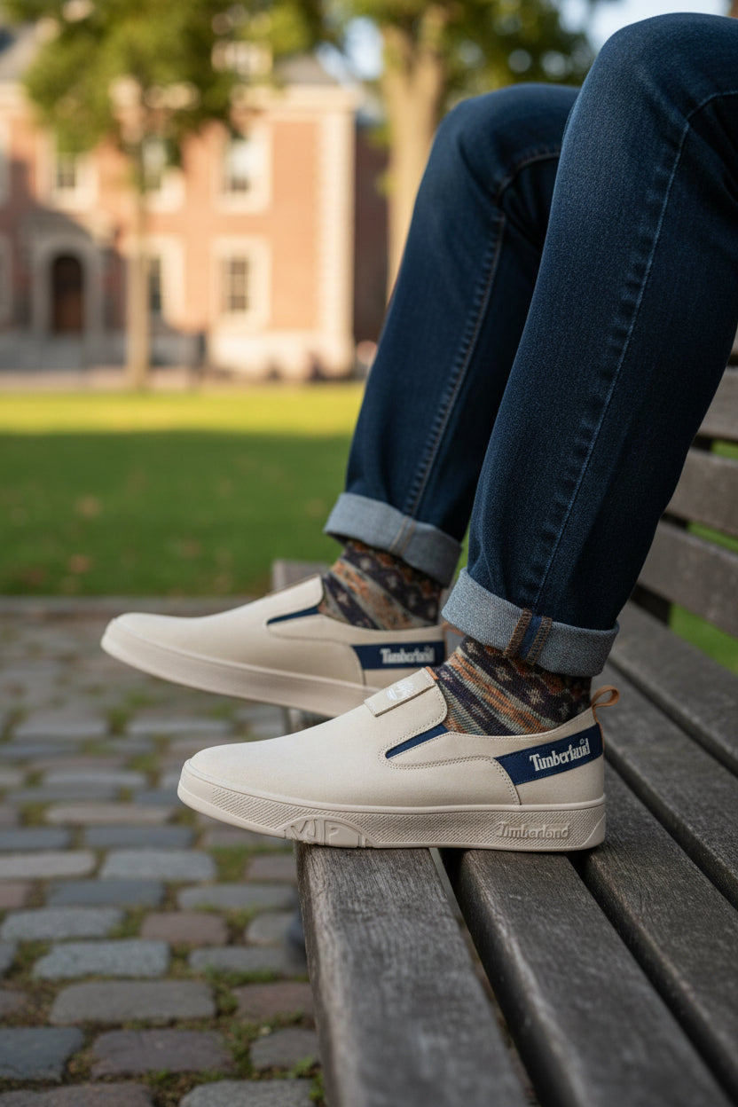 Light beige, slip-on casual shoe