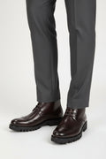 Coffee brown leather brogue ankle boot