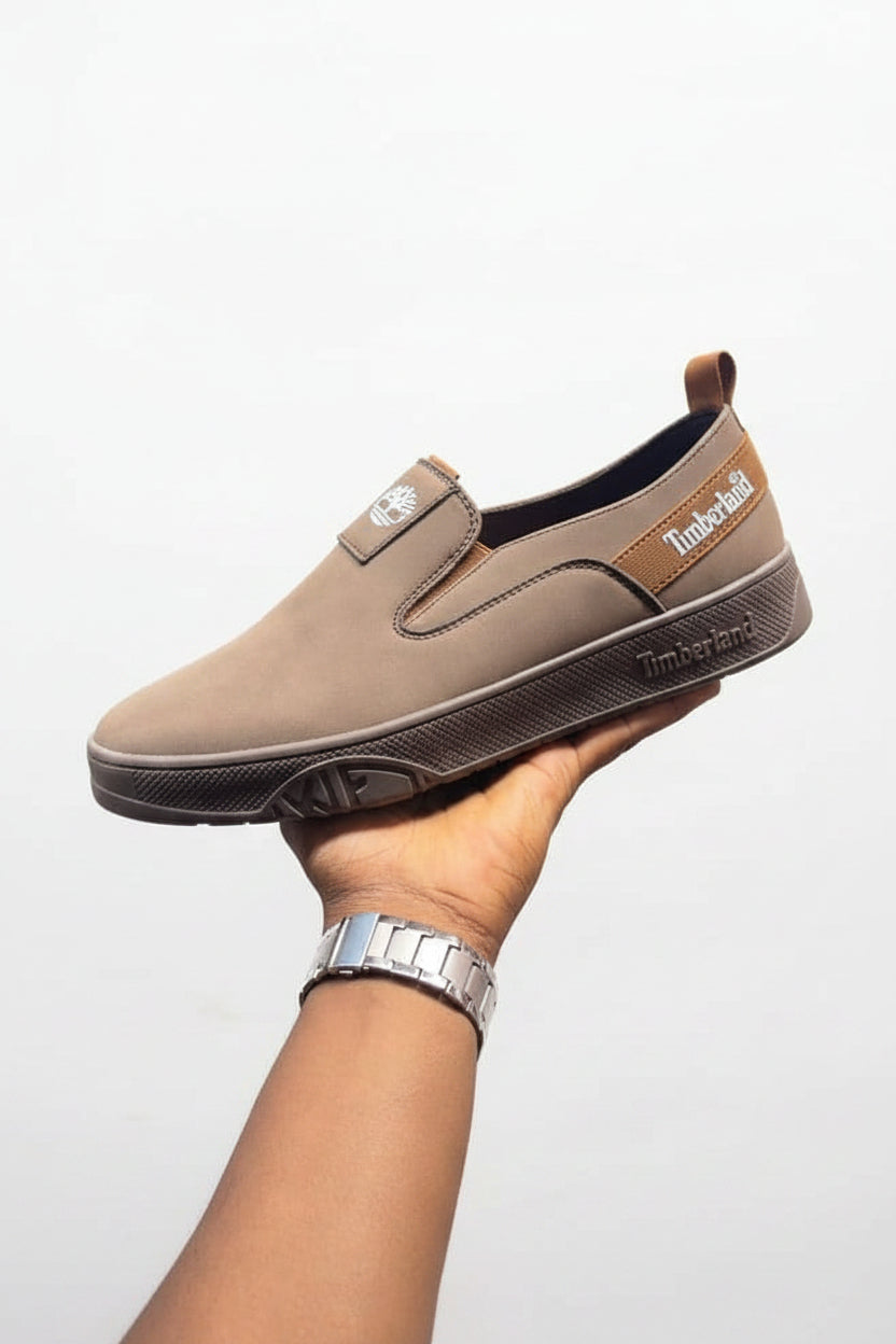 Brown Timberland slip-on casual shoes