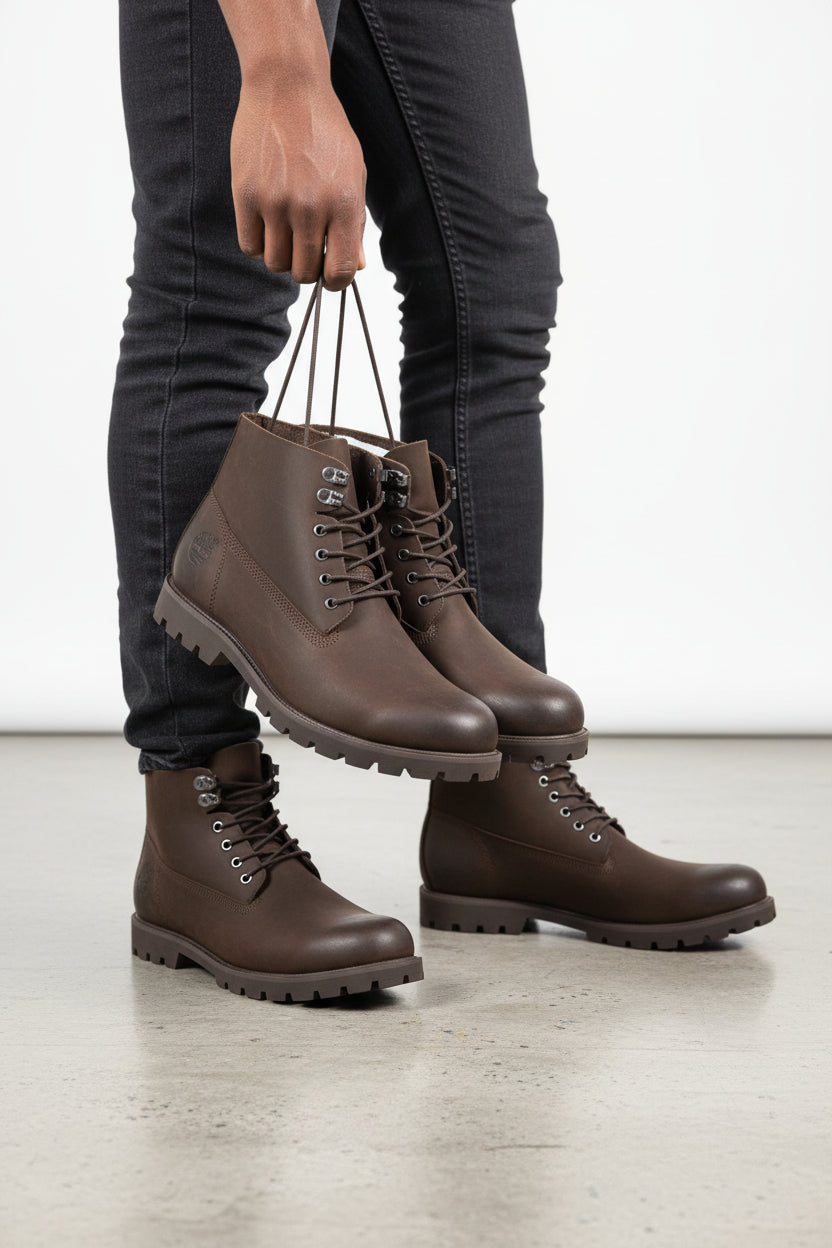 Brown leather Timberland ankle boots