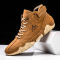 Brown Salkin handmade casual men's ankle boot